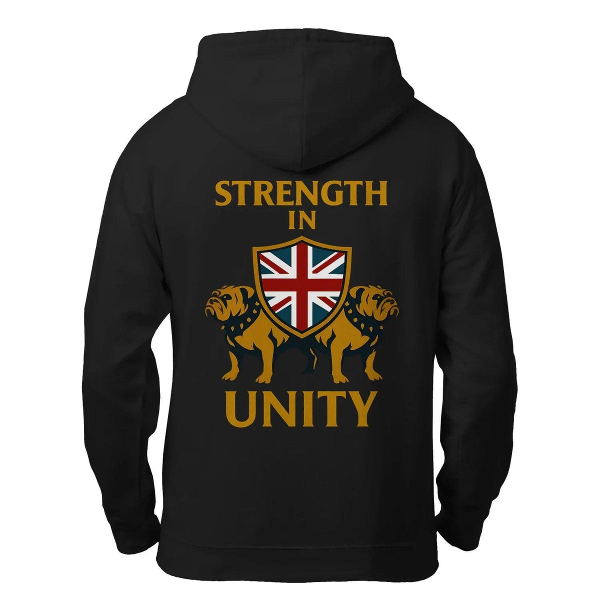 Strength in Unity Bulldog Zip Hoodie – Union Jack Shield - Celtic Wolfwear