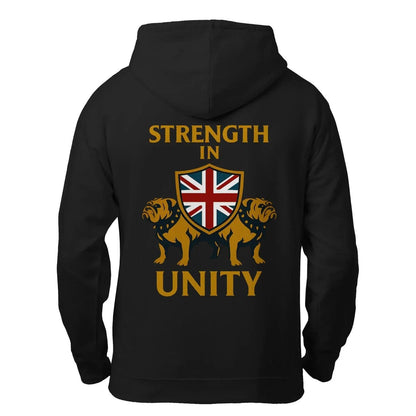 Strength in Unity Bulldog Zip Hoodie – Union Jack Shield - Celtic Wolfwear