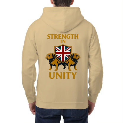 Strength in Unity Bulldog Zip Hoodie – Union Jack Shield - Celtic Wolfwear