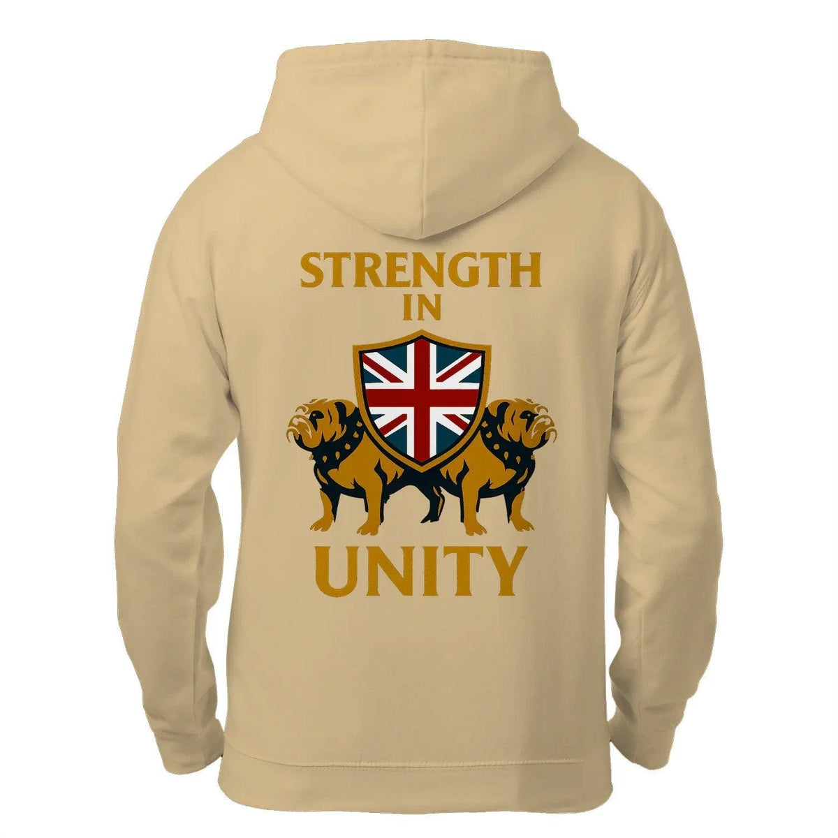 Strength in Unity Bulldog Zip Hoodie – Union Jack Shield - Celtic Wolfwear