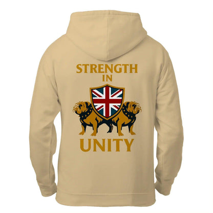 Strength in Unity Bulldog Zip Hoodie – Union Jack Shield - Celtic Wolfwear