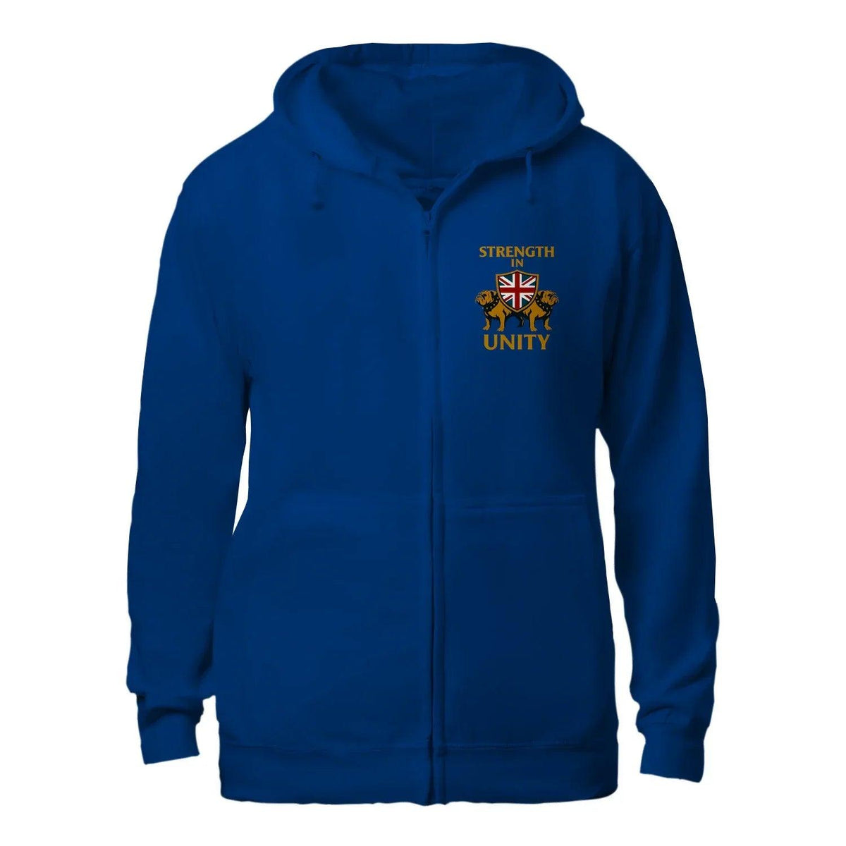 Strength in Unity Bulldog Zip Hoodie – Union Jack Shield - Celtic Wolfwear
