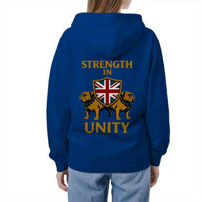 Strength in Unity Bulldog Zip Hoodie – Union Jack Shield - Celtic Wolfwear