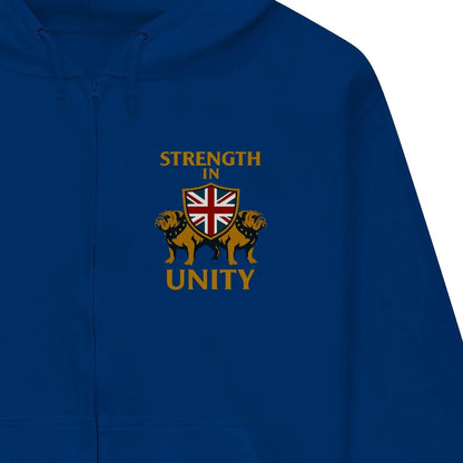Strength in Unity Bulldog Zip Hoodie – Union Jack Shield - Celtic Wolfwear