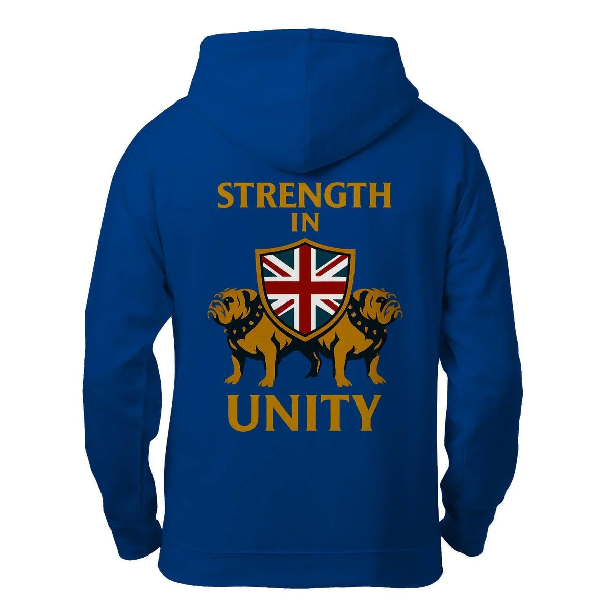 Strength in Unity Bulldog Zip Hoodie – Union Jack Shield - Celtic Wolfwear