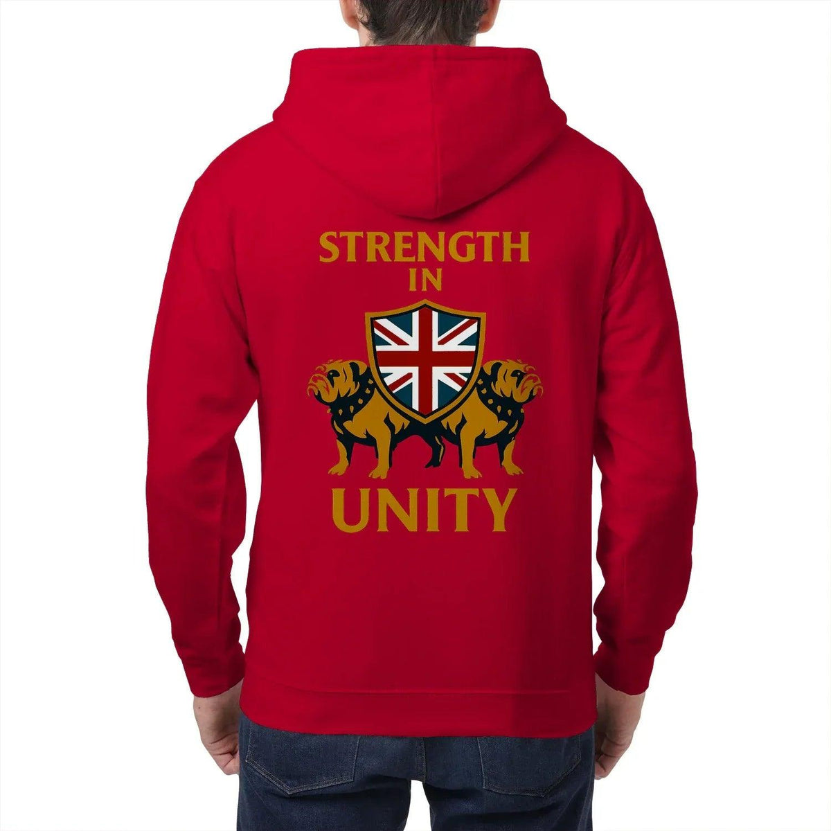 Strength in Unity Bulldog Zip Hoodie – Union Jack Shield - Celtic Wolfwear