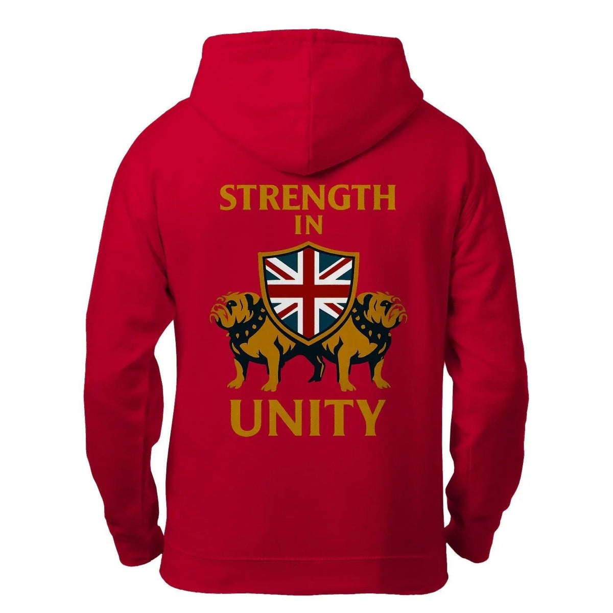 Strength in Unity Bulldog Zip Hoodie – Union Jack Shield - Celtic Wolfwear