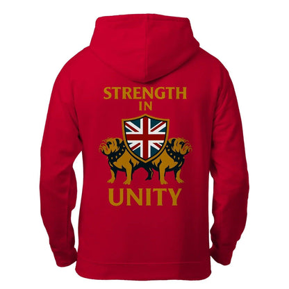 Strength in Unity Bulldog Zip Hoodie – Union Jack Shield - Celtic Wolfwear