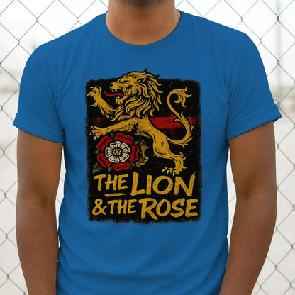 The Lion & The Rose England T-Shirt – Heritage Graphic Tee - Celtic Wolfwear