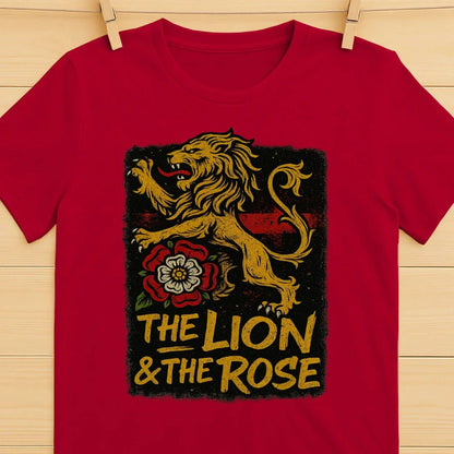 The Lion & The Rose England T-Shirt – Heritage Graphic Tee - Celtic Wolfwear