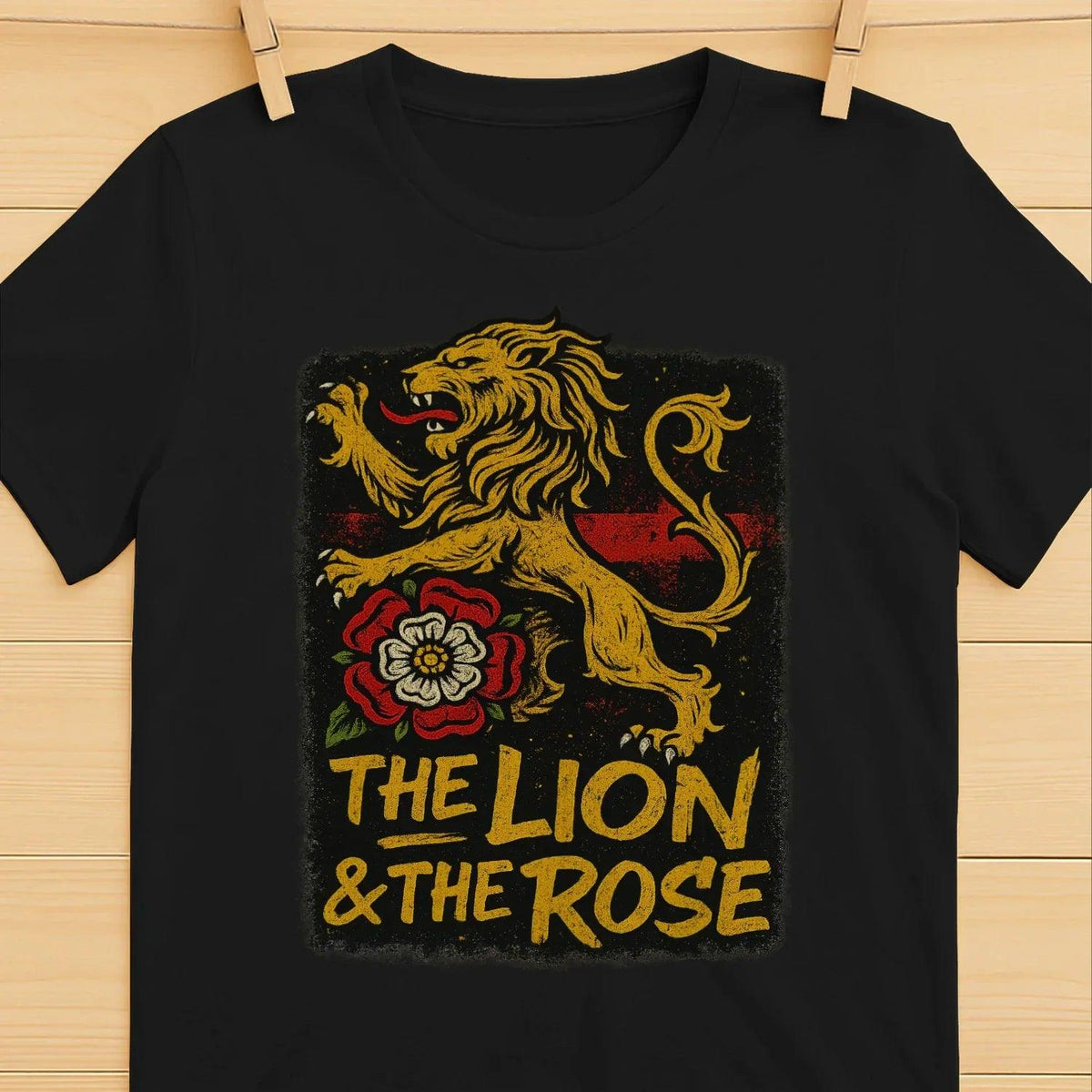 The Lion & The Rose England T-Shirt – Heritage Graphic Tee - Celtic Wolfwear