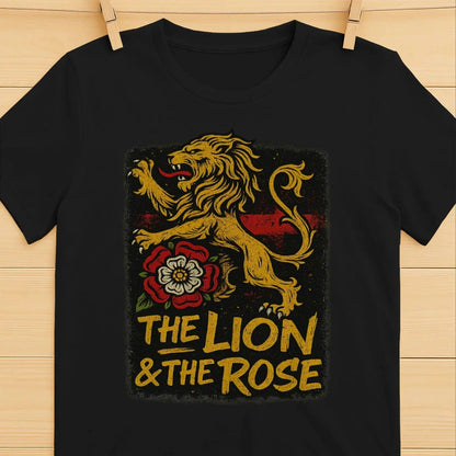 The Lion & The Rose England T-Shirt – Heritage Graphic Tee - Celtic Wolfwear