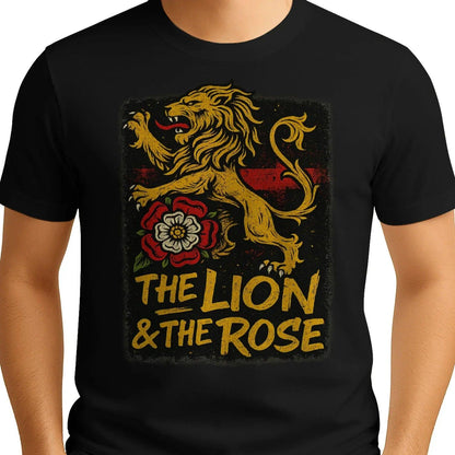 The Lion & The Rose England T-Shirt – Heritage Graphic Tee - Celtic Wolfwear