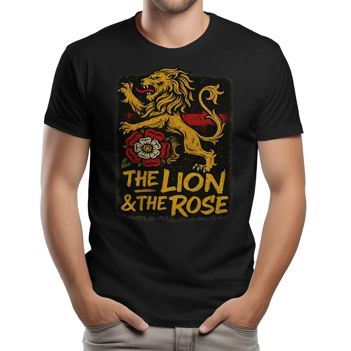 The Lion & The Rose England T-Shirt – Heritage Graphic Tee - Celtic Wolfwear