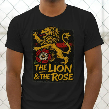 The Lion & The Rose England T-Shirt – Heritage Graphic Tee - Celtic Wolfwear