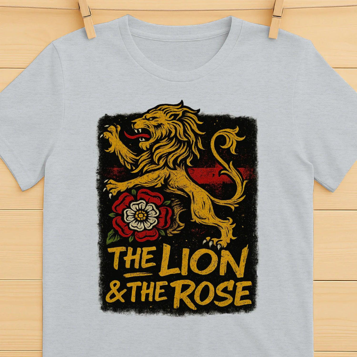 The Lion & The Rose England T-Shirt – Heritage Graphic Tee - Celtic Wolfwear