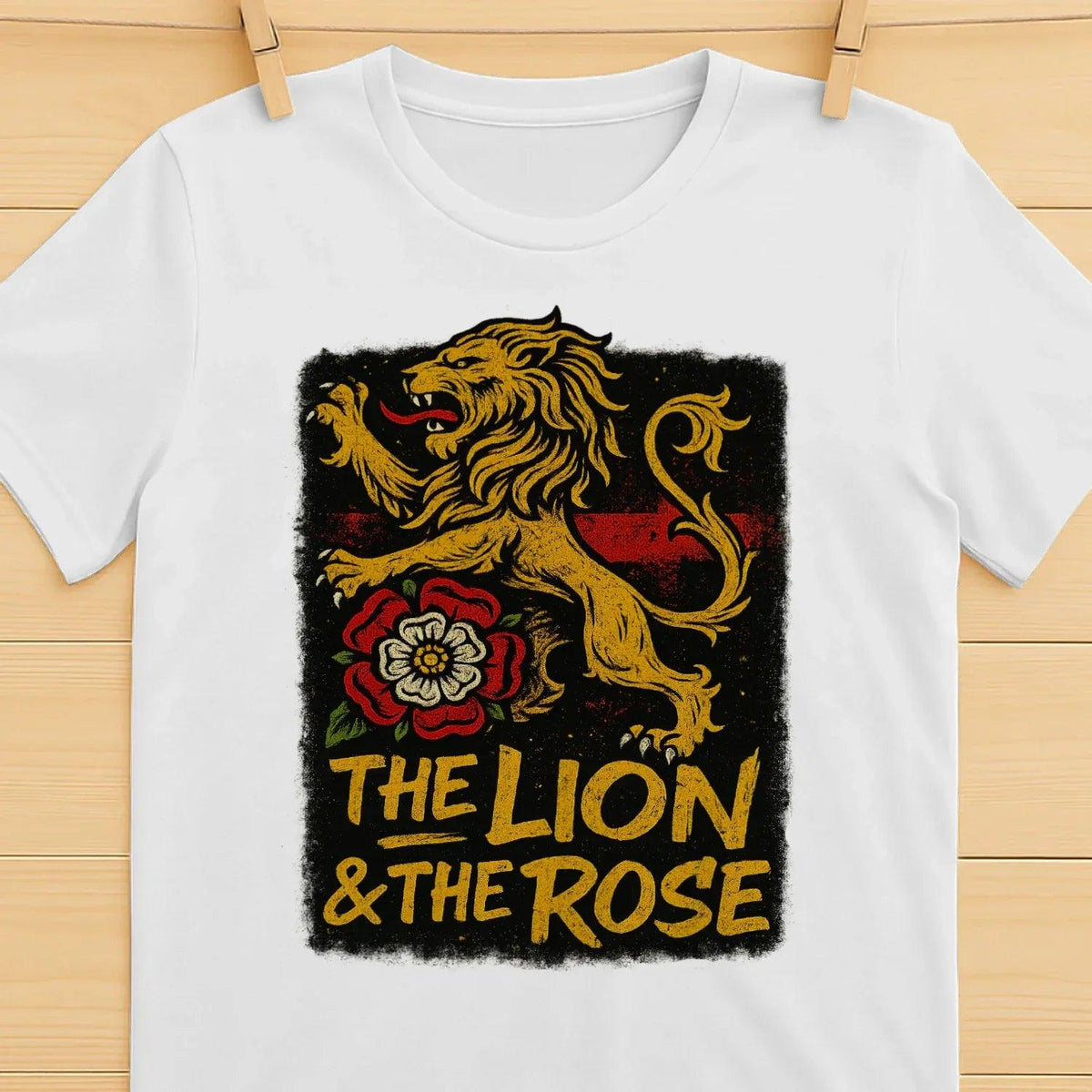 The Lion & The Rose England T-Shirt – Heritage Graphic Tee - Celtic Wolfwear
