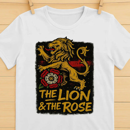The Lion & The Rose England T-Shirt – Heritage Graphic Tee - Celtic Wolfwear