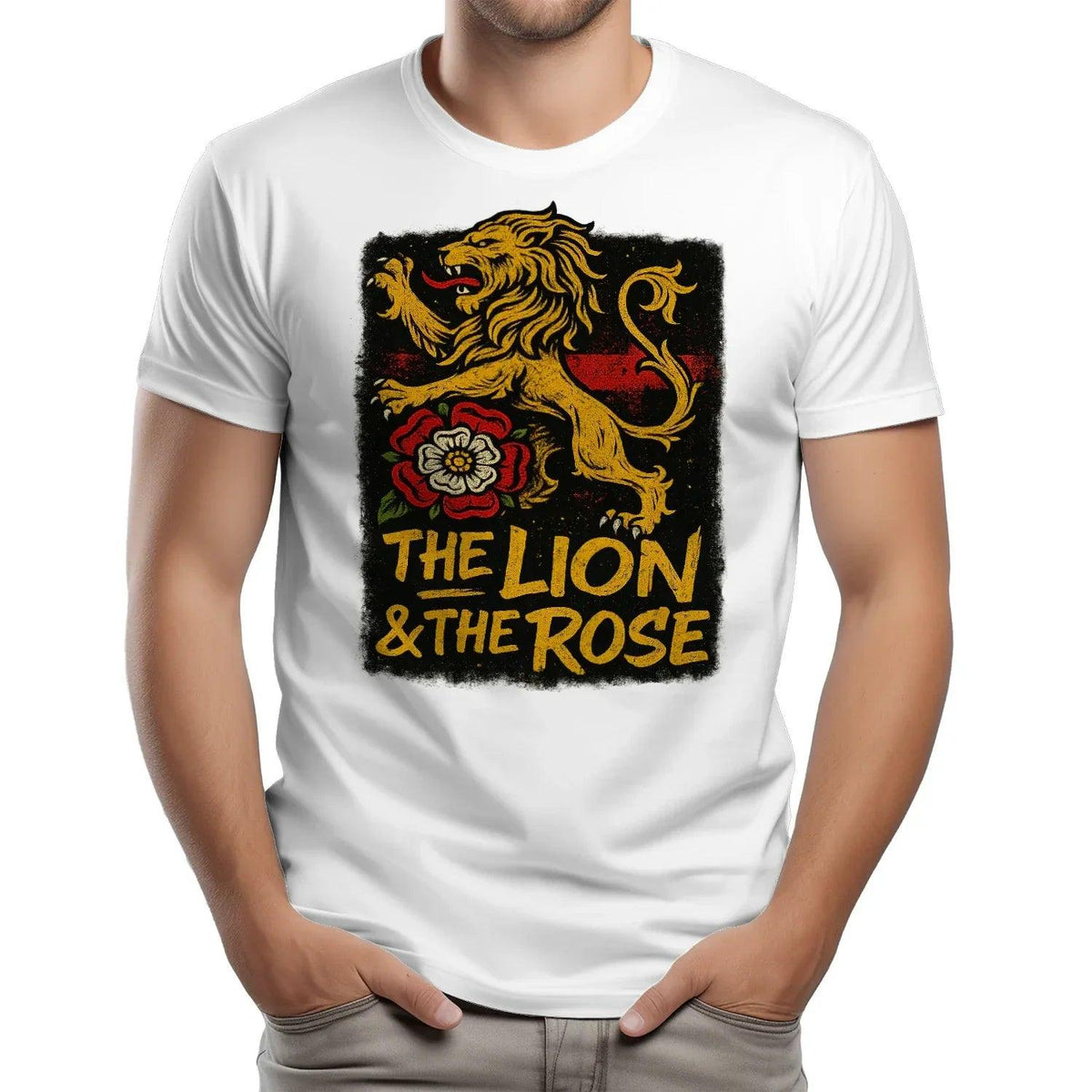 The Lion & The Rose England T-Shirt – Heritage Graphic Tee - Celtic Wolfwear