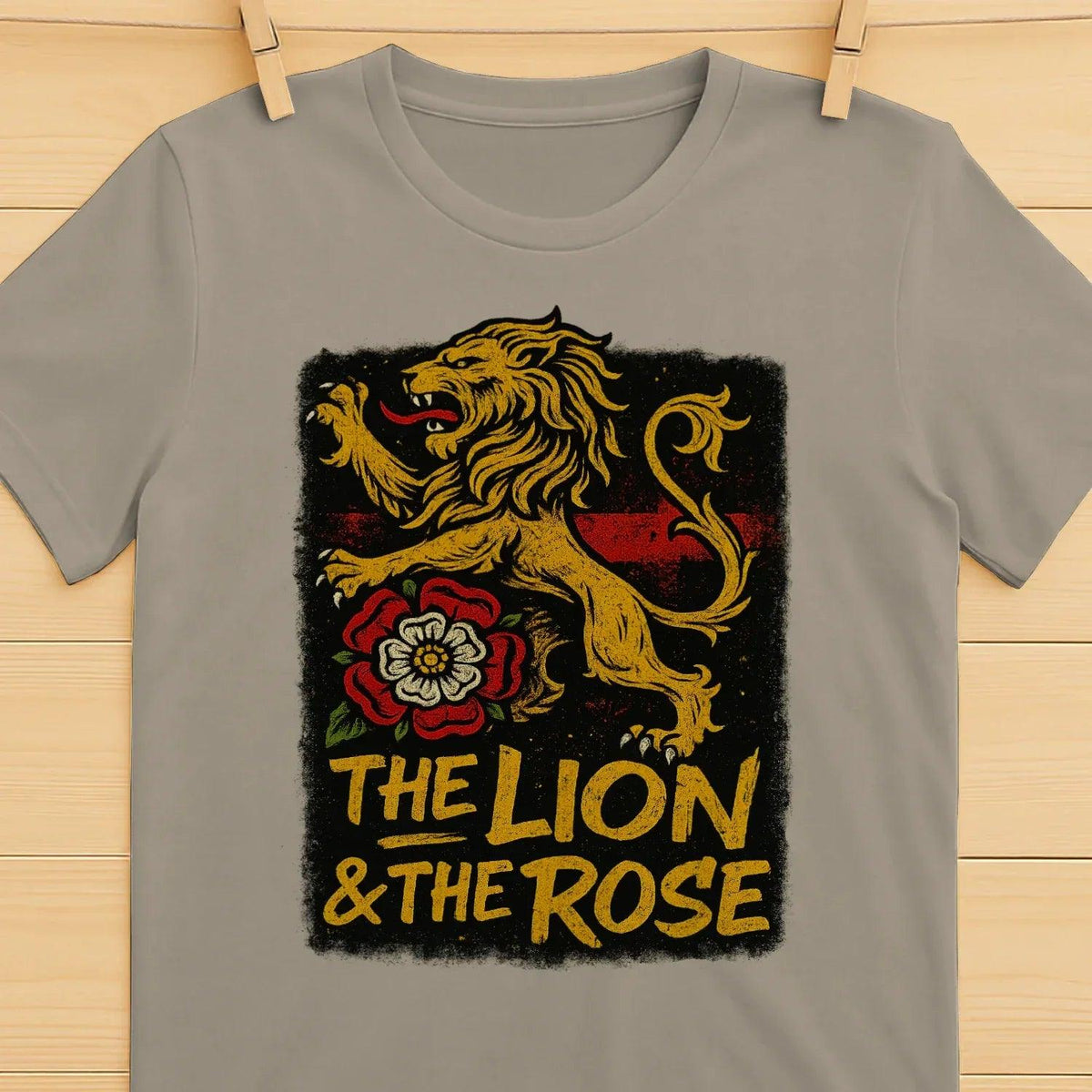 The Lion & The Rose England T-Shirt – Heritage Graphic Tee - Celtic Wolfwear