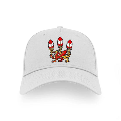 Three Dragons Welsh Baseball Cap – Feather Crown Emblem - Celtic Wolfwear