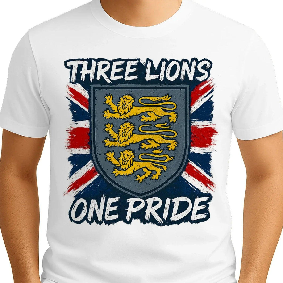 Three Lions One Pride England T-Shirt – Heraldic Shield - Celtic Wolfwear