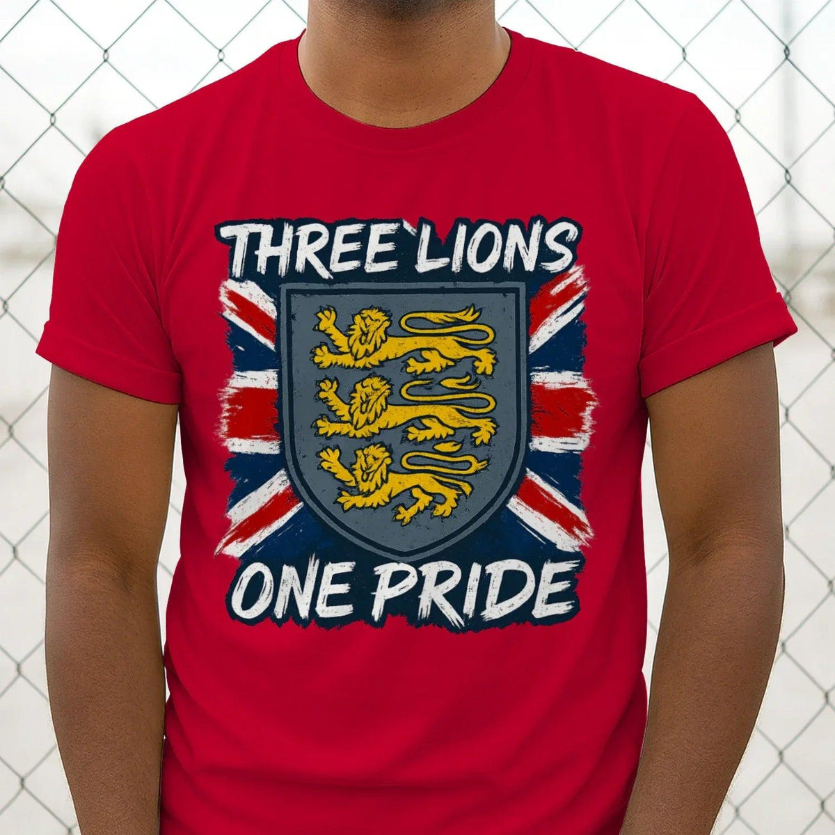 Three Lions One Pride England T-Shirt – Heraldic Shield - Celtic Wolfwear