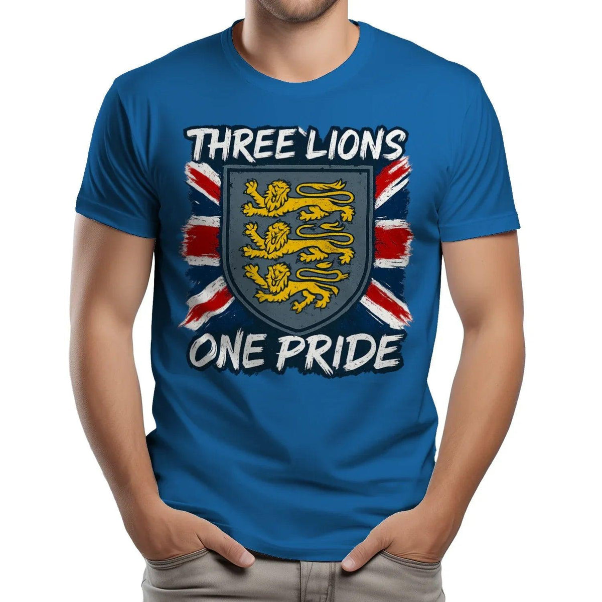 Three Lions One Pride England T-Shirt – Heraldic Shield - Celtic Wolfwear