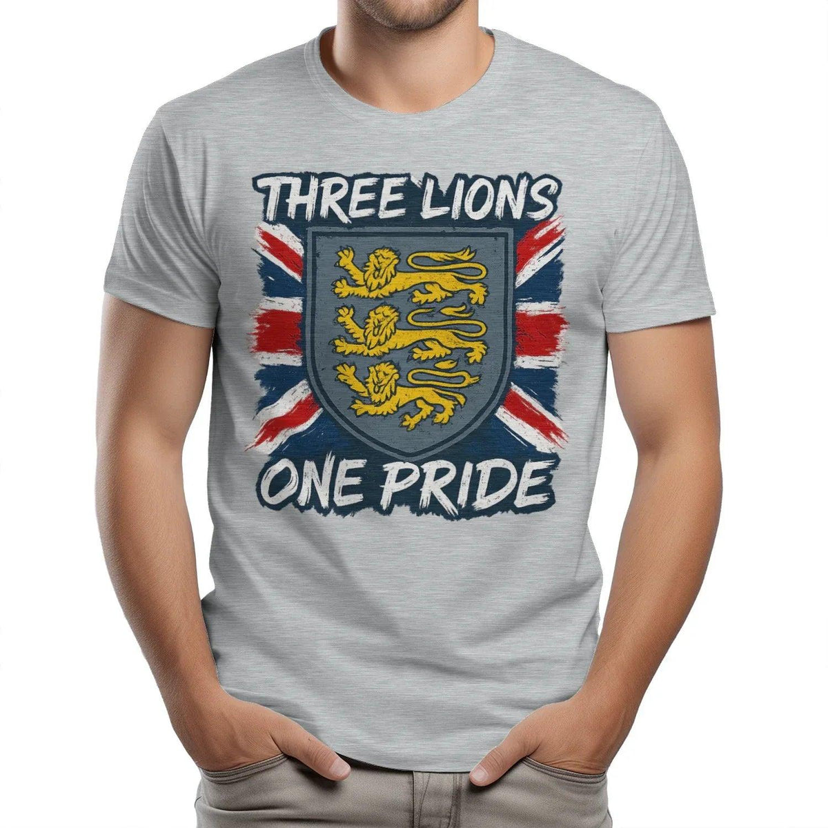 Three Lions One Pride England T-Shirt – Heraldic Shield - Celtic Wolfwear