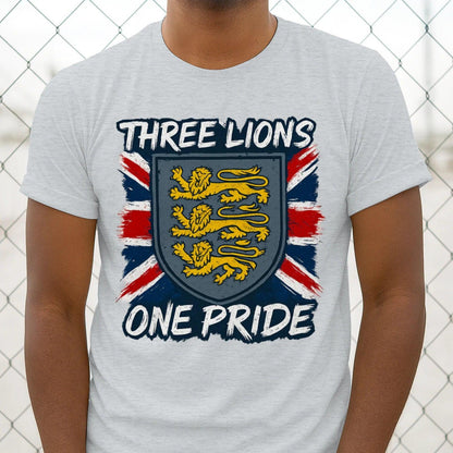 Three Lions One Pride England T-Shirt – Heraldic Shield - Celtic Wolfwear