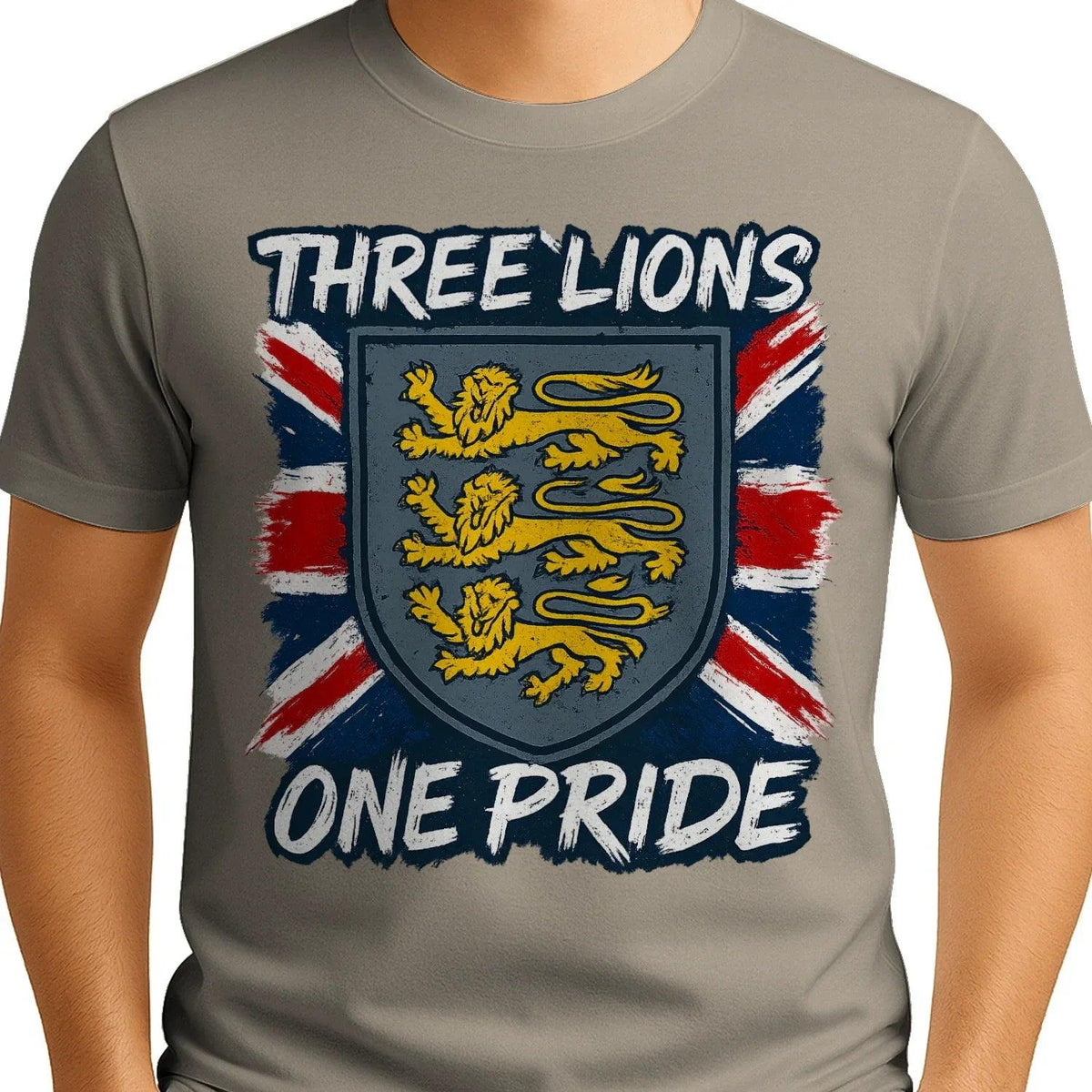 Three Lions One Pride England T-Shirt – Heraldic Shield - Celtic Wolfwear