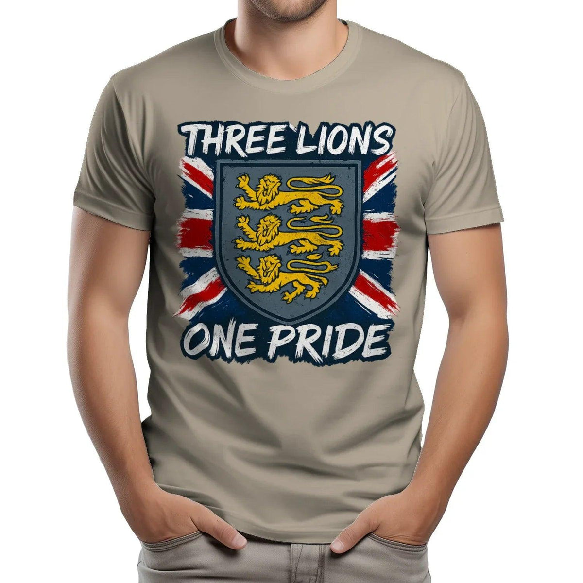 Three Lions One Pride England T-Shirt – Heraldic Shield - Celtic Wolfwear
