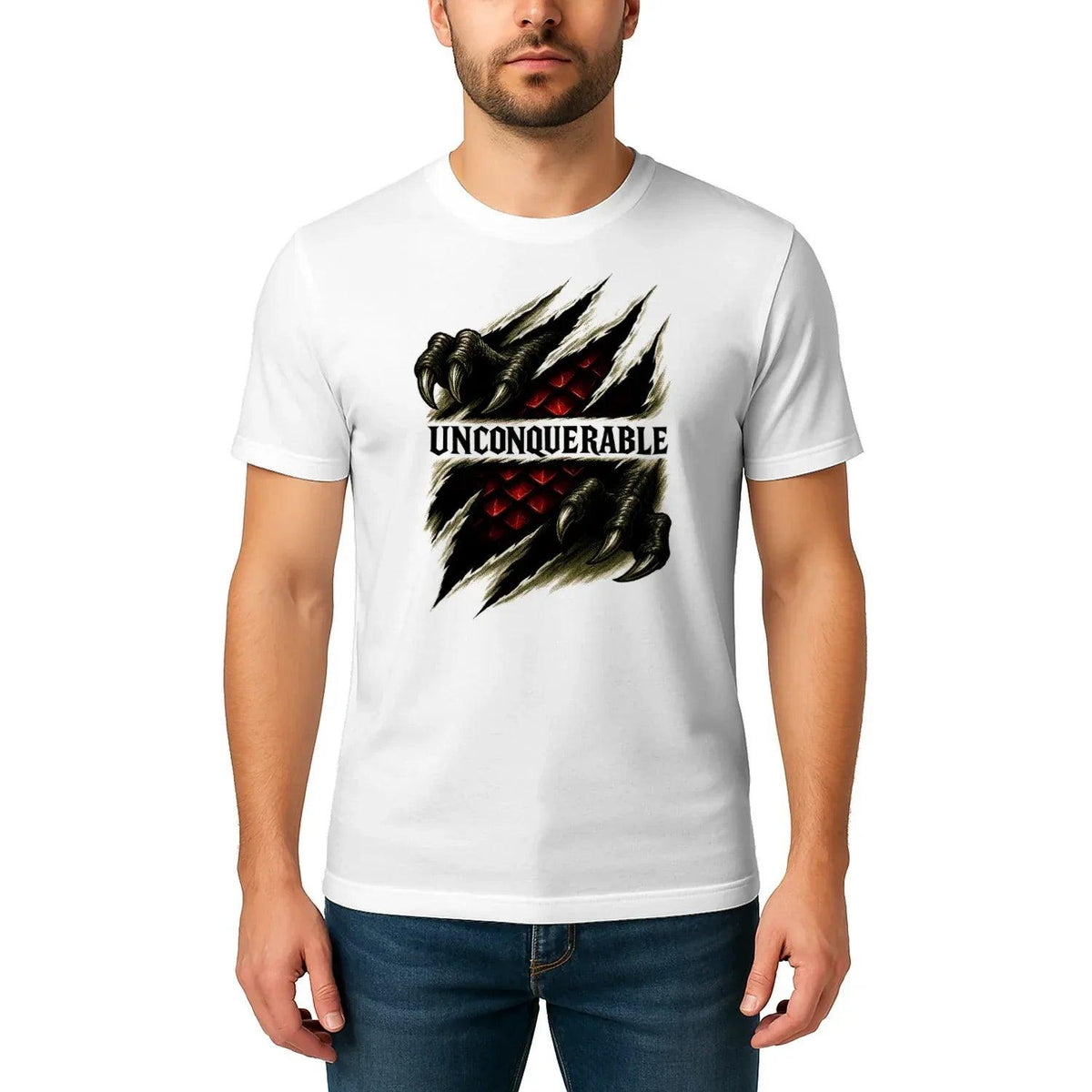 Unconquerable Welsh Dragon T-Shirt – Claw Rip Graphic Tee - Celtic Wolfwear