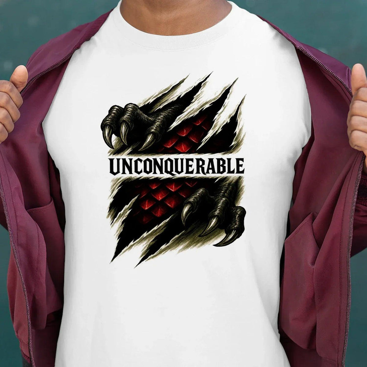 Unconquerable Welsh Dragon T-Shirt – Claw Rip Graphic Tee - Celtic Wolfwear