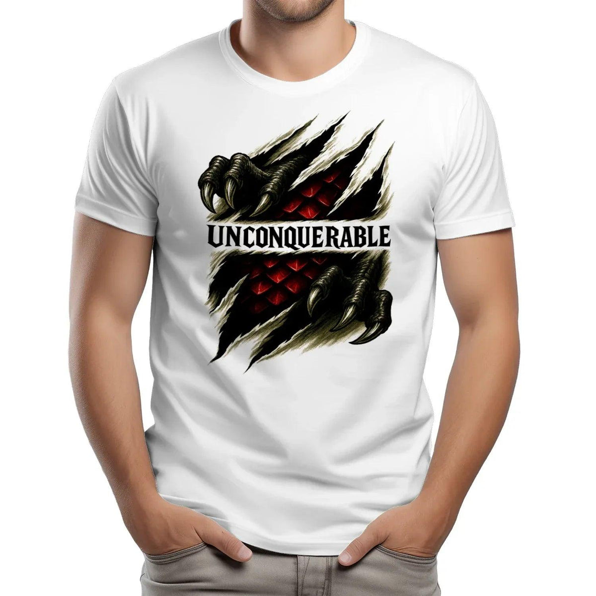 Unconquerable Welsh Dragon T-Shirt – Claw Rip Graphic Tee - Celtic Wolfwear