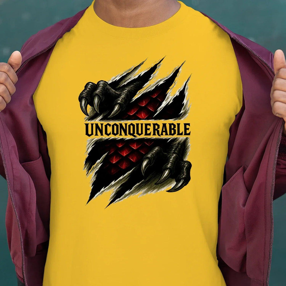 Unconquerable Welsh Dragon T-Shirt – Claw Rip Graphic Tee - Celtic Wolfwear