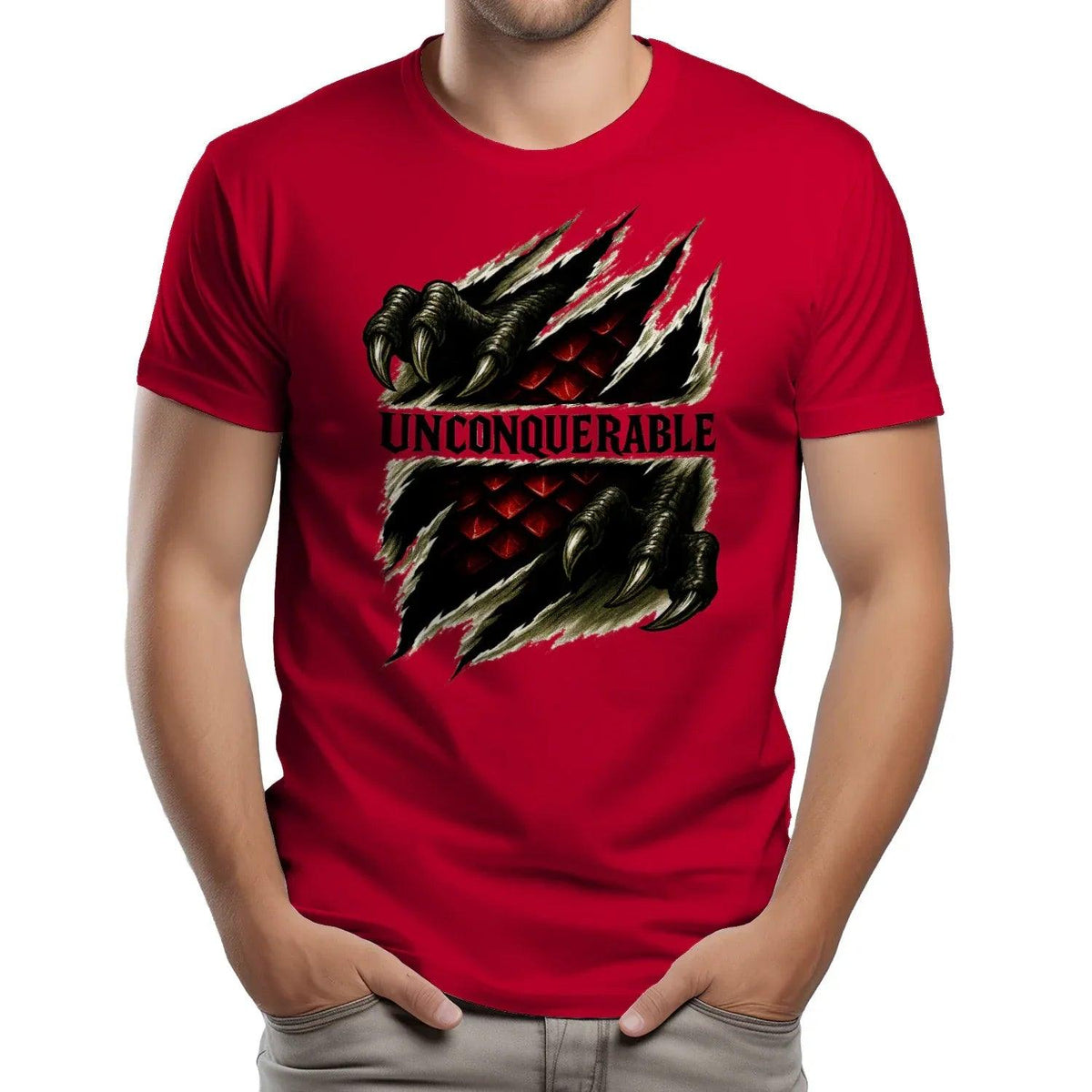 Unconquerable Welsh Dragon T-Shirt – Claw Rip Graphic Tee - Celtic Wolfwear
