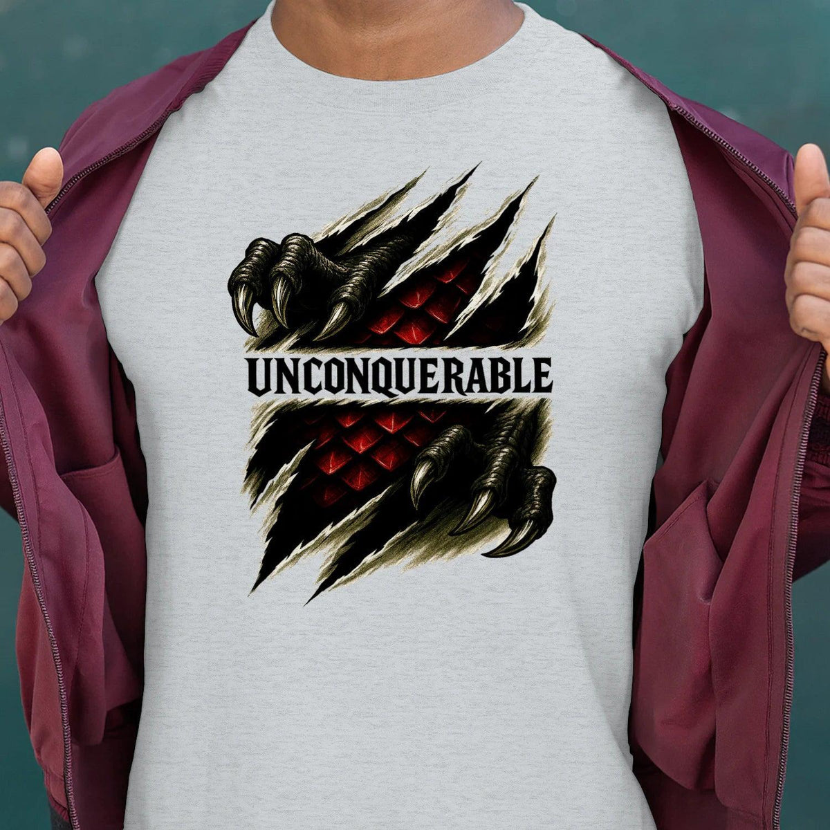 Unconquerable Welsh Dragon T-Shirt – Claw Rip Graphic Tee - Celtic Wolfwear