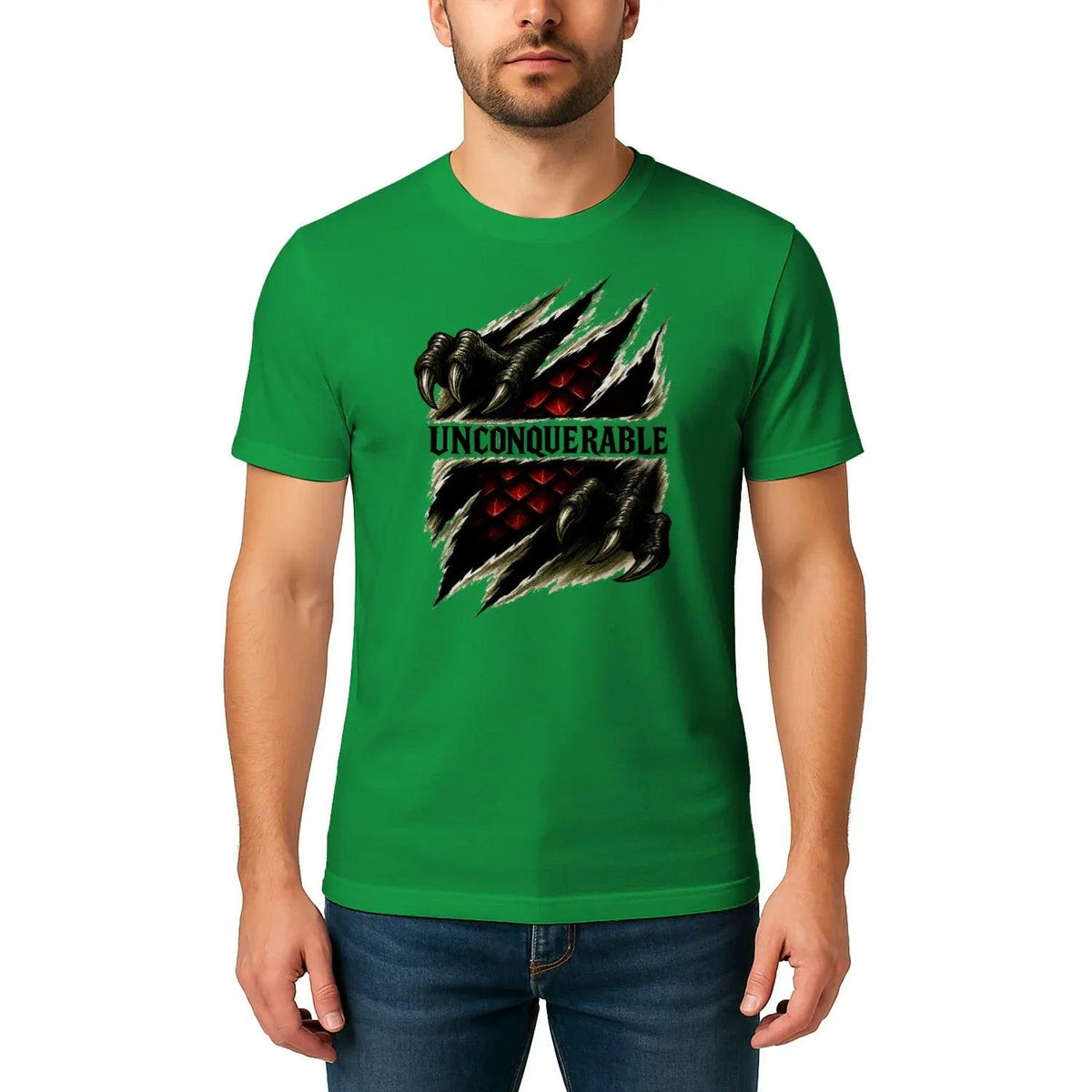 Unconquerable Welsh Dragon T-Shirt – Claw Rip Graphic Tee - Celtic Wolfwear
