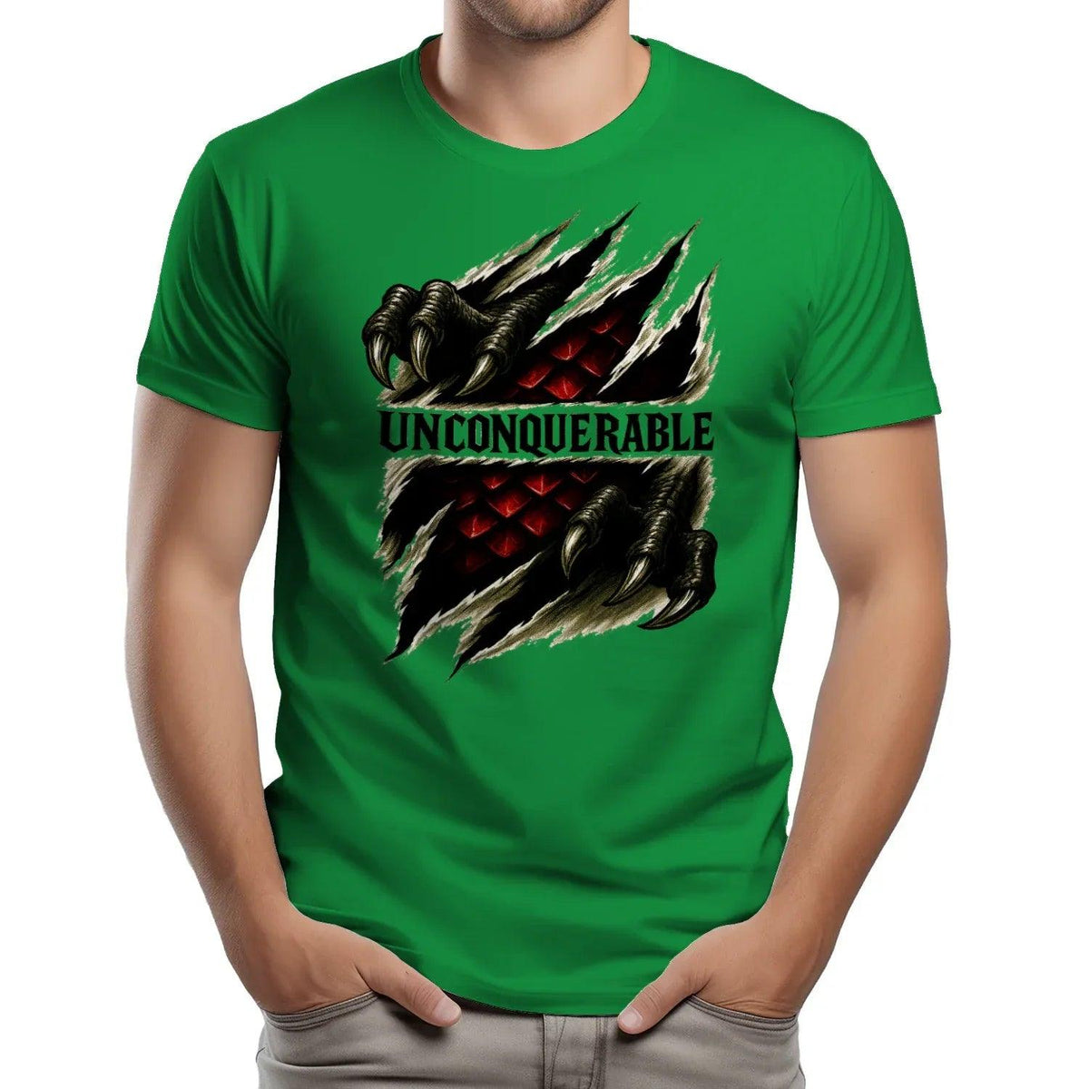 Unconquerable Welsh Dragon T-Shirt – Claw Rip Graphic Tee - Celtic Wolfwear