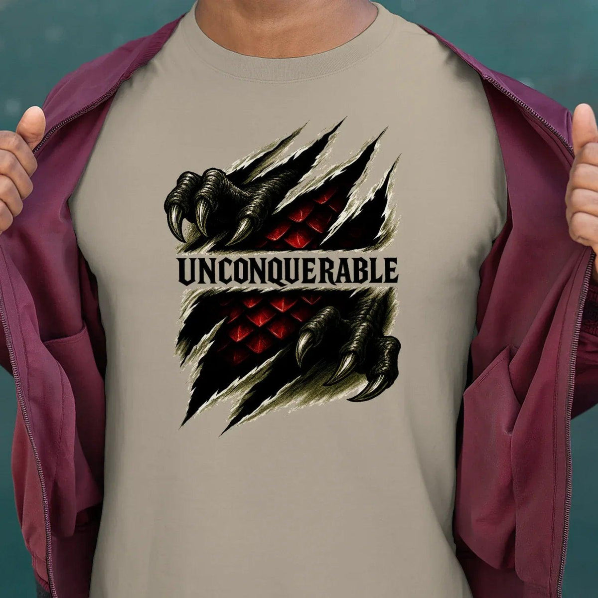 Unconquerable Welsh Dragon T-Shirt – Claw Rip Graphic Tee - Celtic Wolfwear