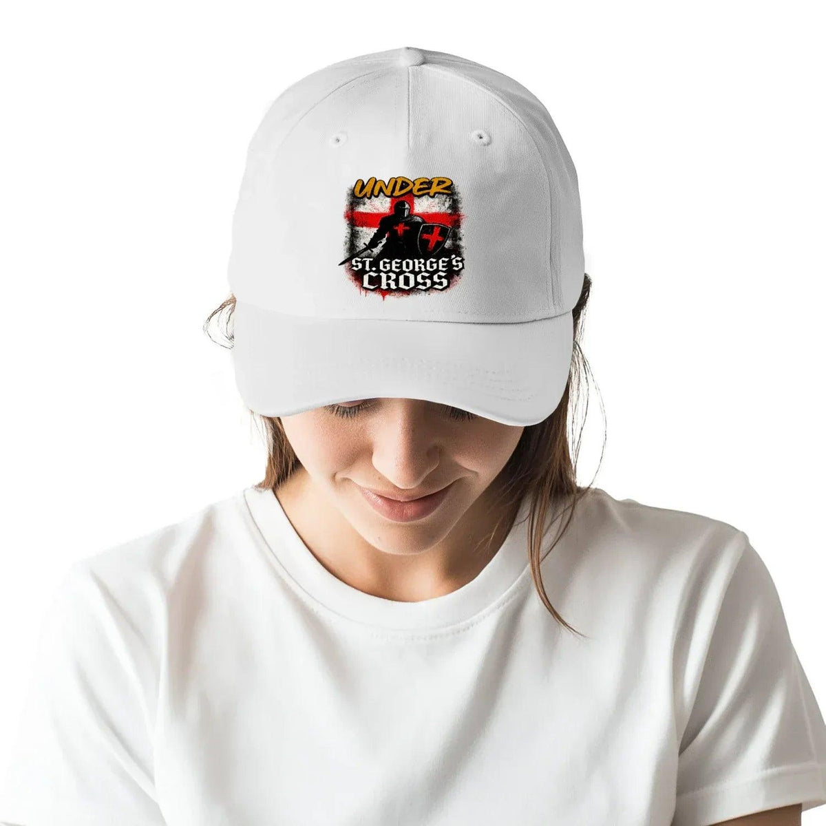 Under St George’s Cross Baseball Cap – Knight Graphic - Celtic Wolfwear