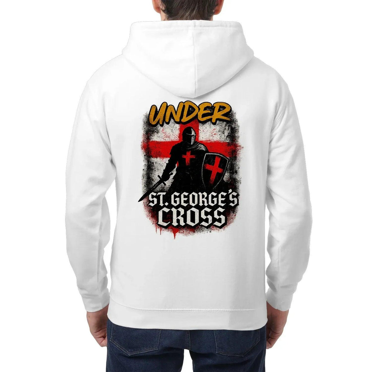 Under St George’s Cross Zip Hoodie – Dragon Slayer - Celtic Wolfwear