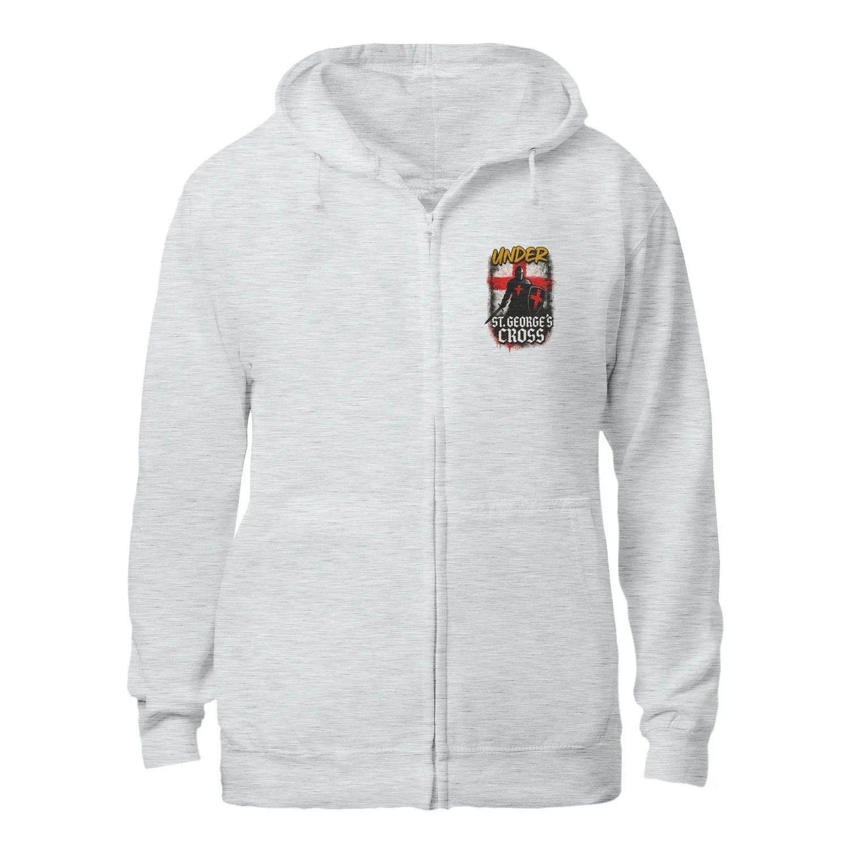 Under St George’s Cross Zip Hoodie – Dragon Slayer - Celtic Wolfwear
