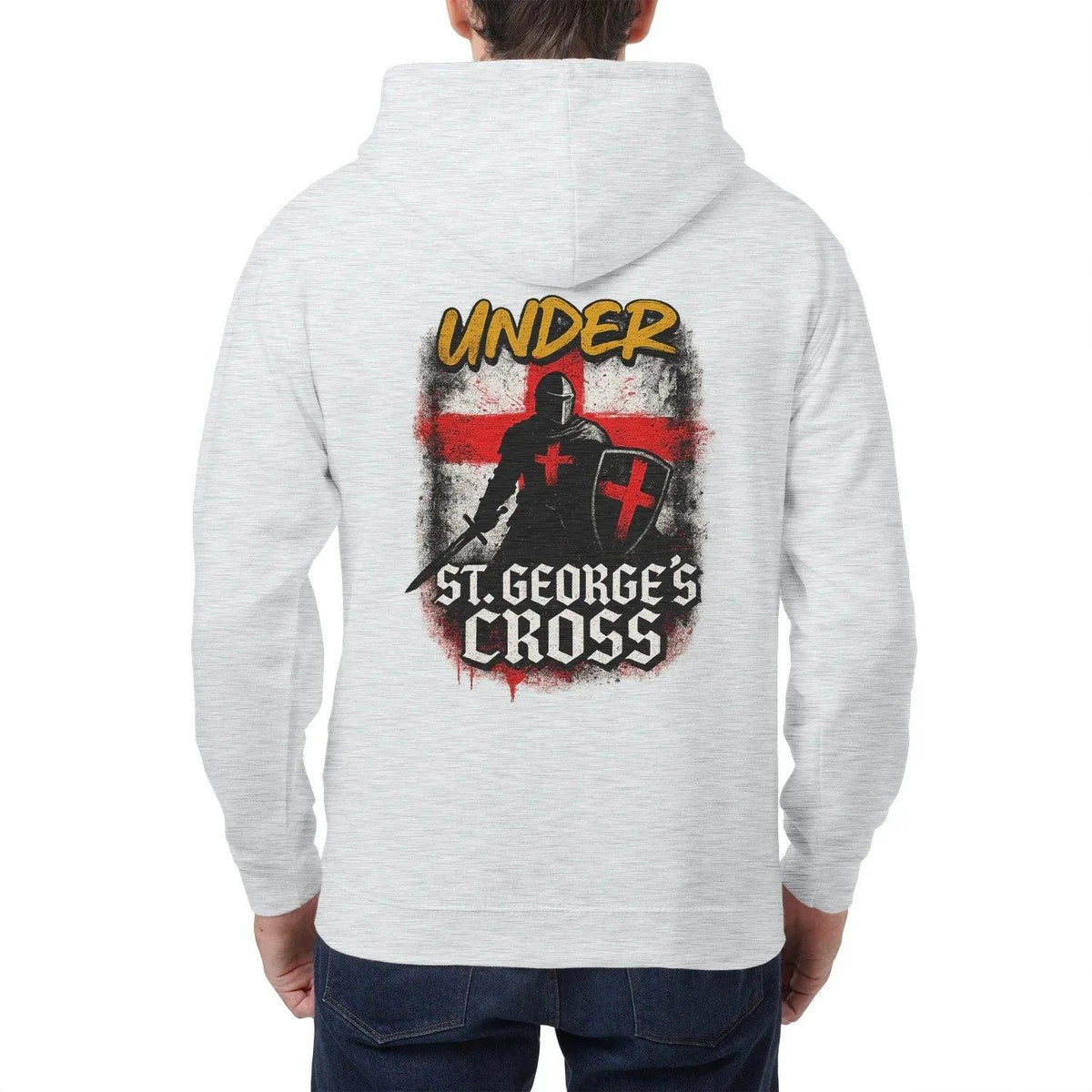 Under St George’s Cross Zip Hoodie – Dragon Slayer - Celtic Wolfwear