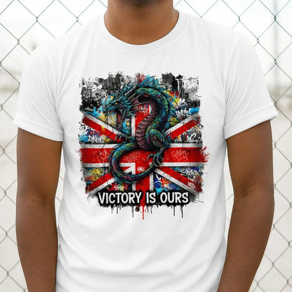 Union Jack T-Shirt - Dragon Victory Is Ours Tee Fan Unisex - Celtic Wolfwear