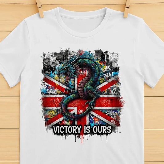 Union Jack T-Shirt - Dragon Victory Is Ours Tee Fan Unisex - Celtic Wolfwear