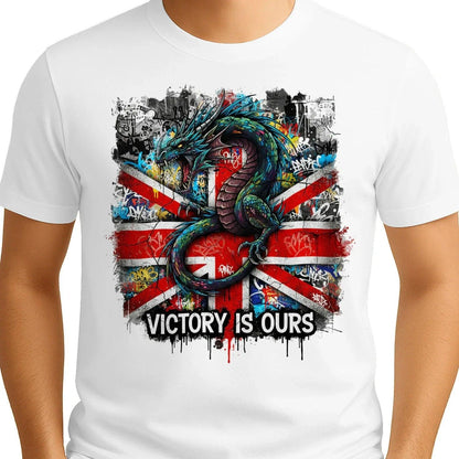 Union Jack T-Shirt - Dragon Victory Is Ours Tee Fan Unisex - Celtic Wolfwear