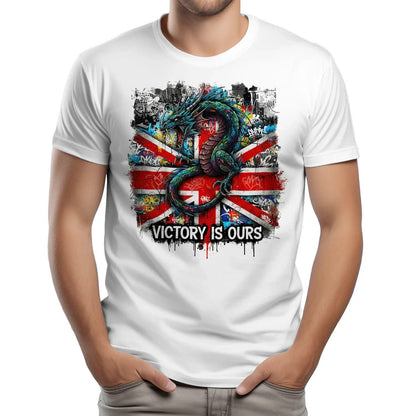 Union Jack T-Shirt - Dragon Victory Is Ours Tee Fan Unisex - Celtic Wolfwear