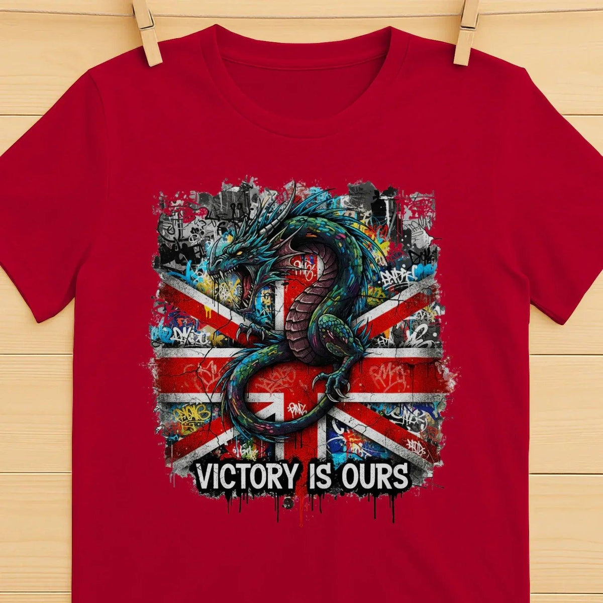 Union Jack T-Shirt - Dragon Victory Is Ours Tee Fan Unisex - Celtic Wolfwear